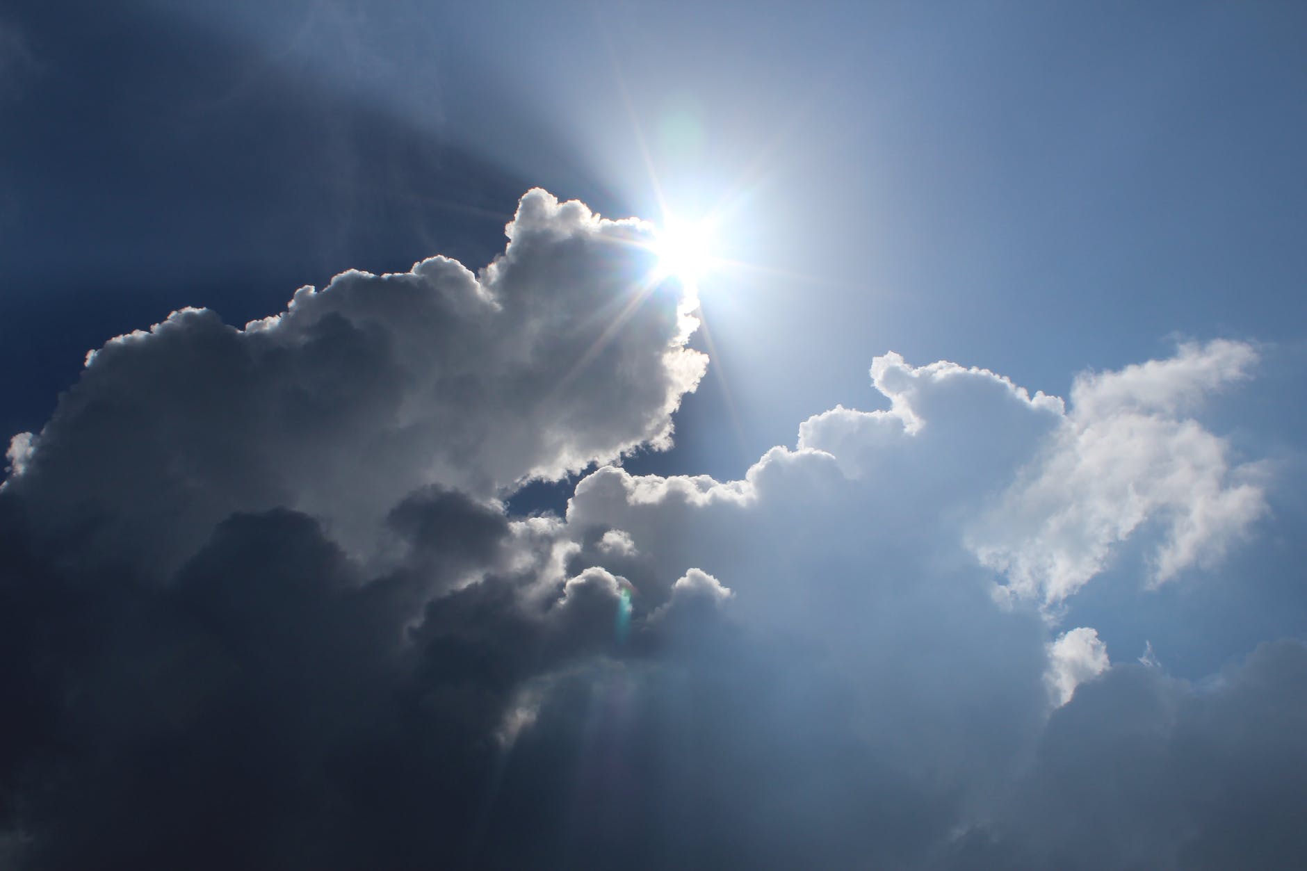 atmosphere blue bright clouds