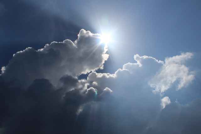 atmosphere blue bright clouds